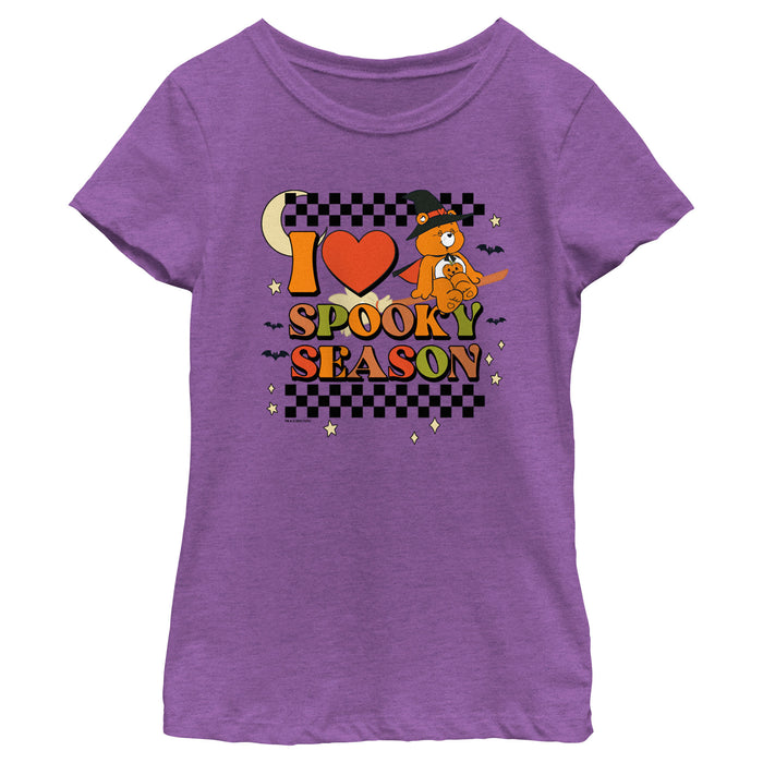 fifth sun Girl's Care Bears Halloween Trick-Or-Sweet Bear I Heart Spooky Season T-Shirt