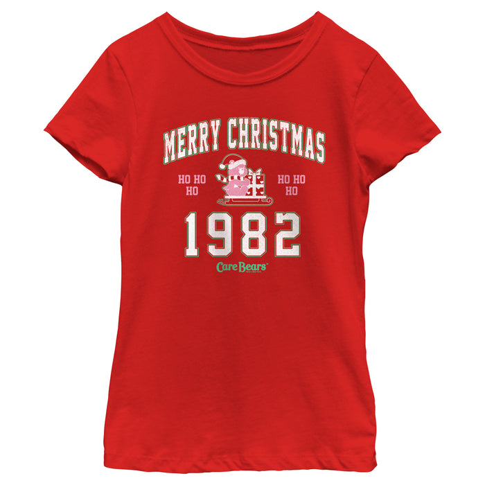 fifth sun Girl's Care Bears Merry Christmas Cheer Bear T-Shirt