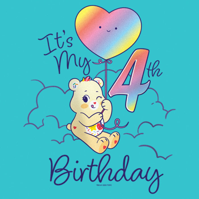 Fifth Sun Girl's Care Bears Sweet Celebrations Bear It's My 4th Birthday T-Shirt