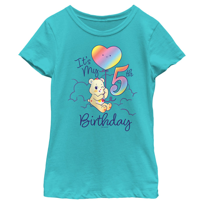 fifth sun Girl's Care Bears Sweet Celebrations Bear It's My 5th Birthday T-Shirt