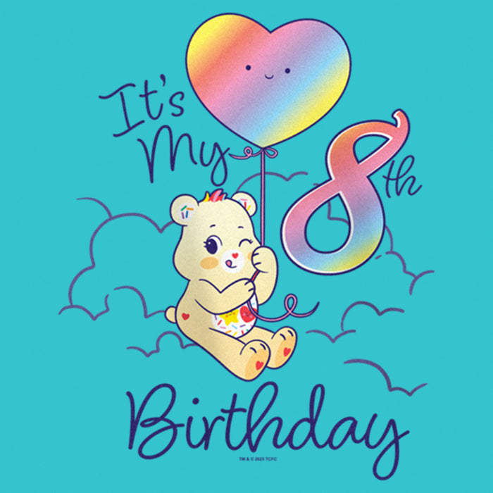Fifth Sun Girl's Care Bears Sweet Celebrations Bear It's My 8th Birthday T-Shirt