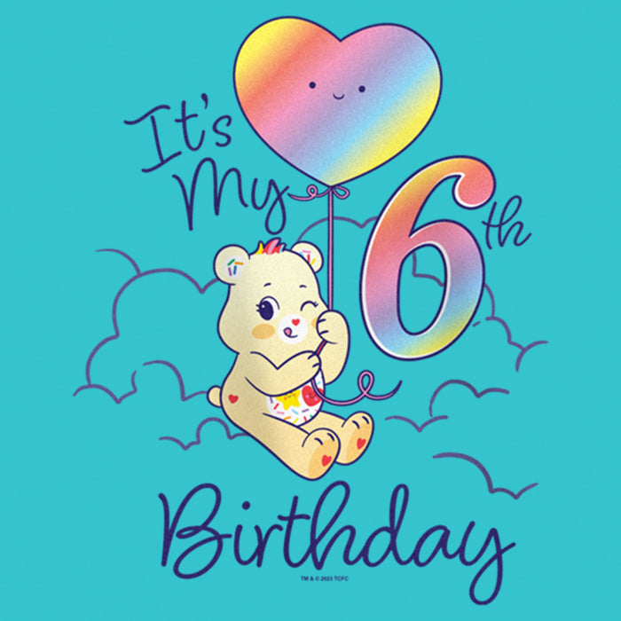 Fifth Sun Girl's Care Bears Sweet Celebrations Bear It's My 6th Birthday T-Shirt