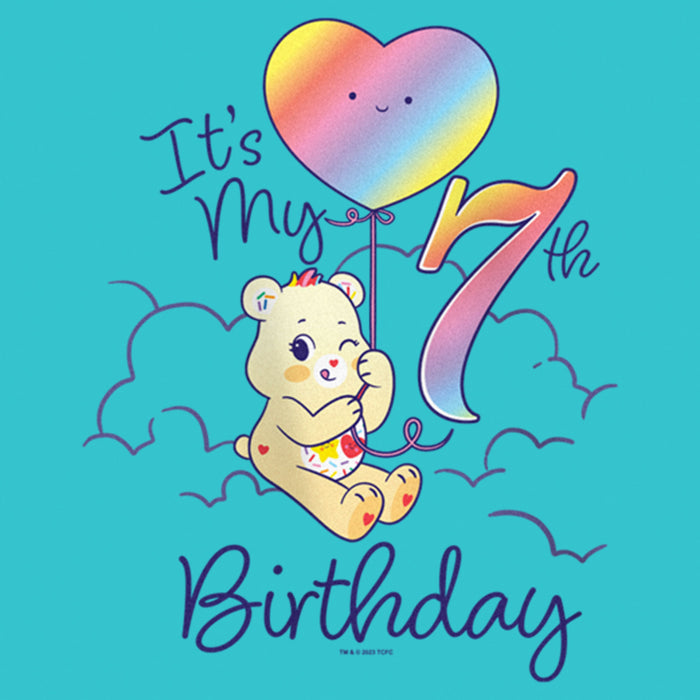 Fifth Sun Girl's Care Bears Sweet Celebrations Bear It's My 7th Birthday T-Shirt