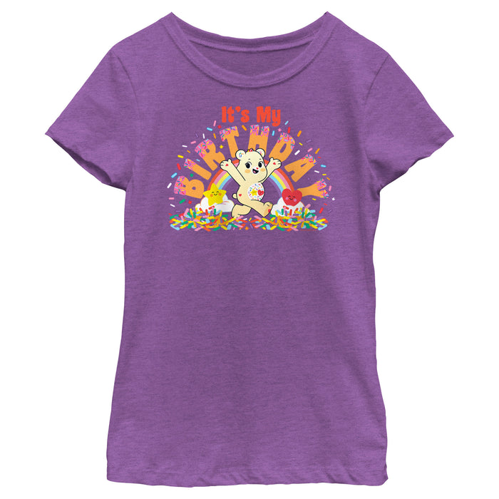 fifth sun Girl's Care Bears Sweet Celebrations Bear It's My Birthday T-Shirt
