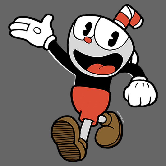Fifth Sun Girl's Cuphead Friendly Hello Cuphead T-Shirt