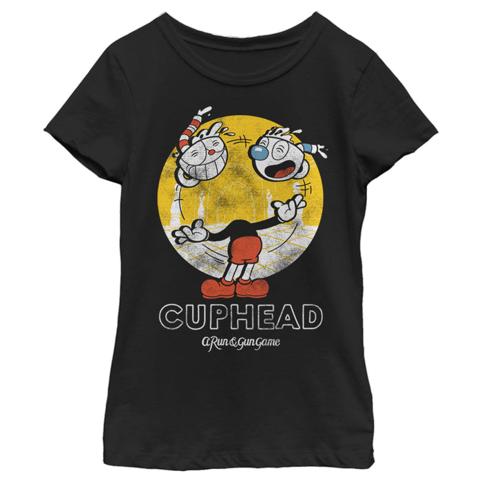 fifth sun Girl's Cuphead Retro Juggling Heads T-Shirt