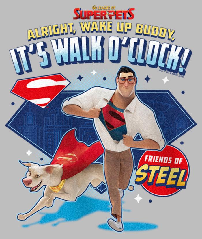 Fifth Sun Girl's DC League Of Super-Pets Superman And Krypto Walk O'Clock T-Shirt