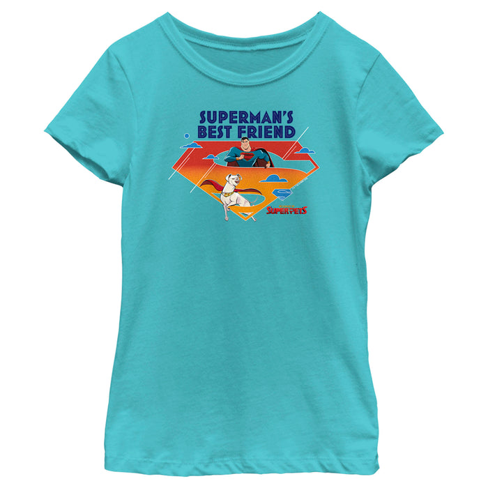fifth sun Girl's DC League of Super-Pets Superman's Best Friend Logo T-Shirt