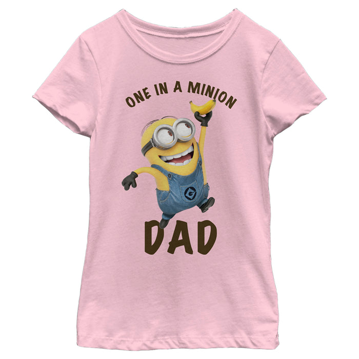 fifth sun Girl's Despicable Me Dave One in a Minion Dad T-Shirt
