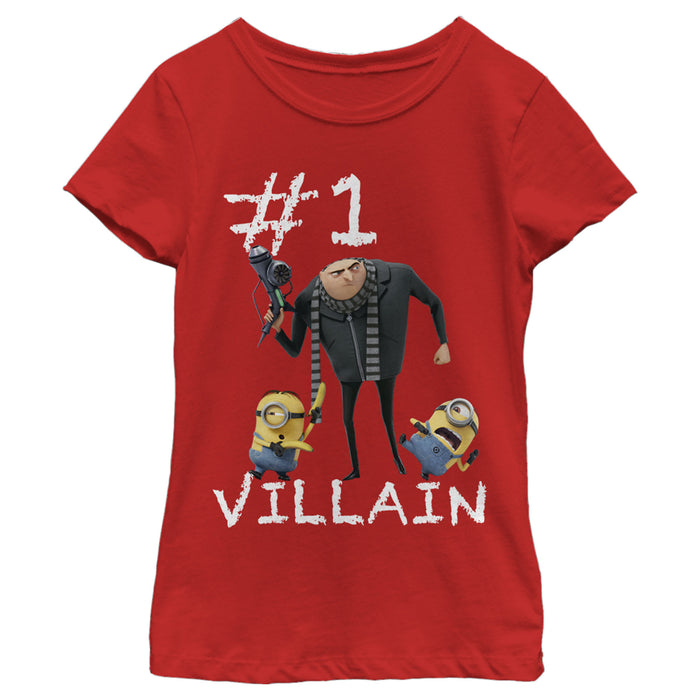 fifth sun Girl's Despicable Me Minions #1 Villain T-Shirt