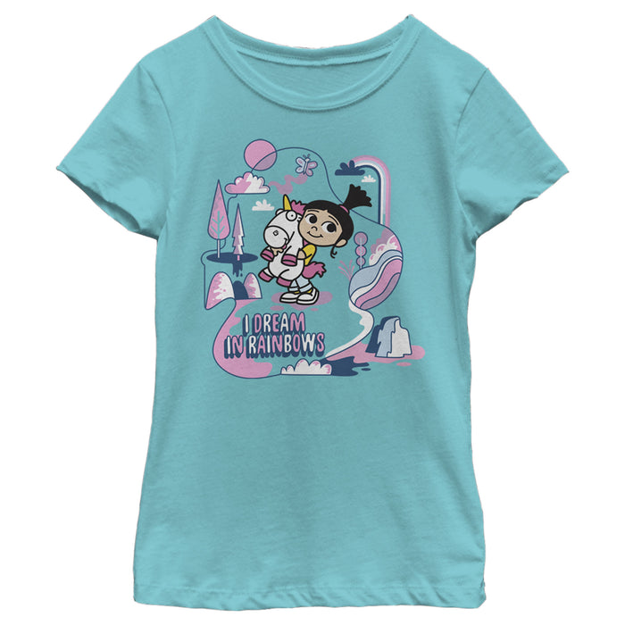 fifth sun Girl's Despicable Me Minions Dream In Rainbows T-Shirt