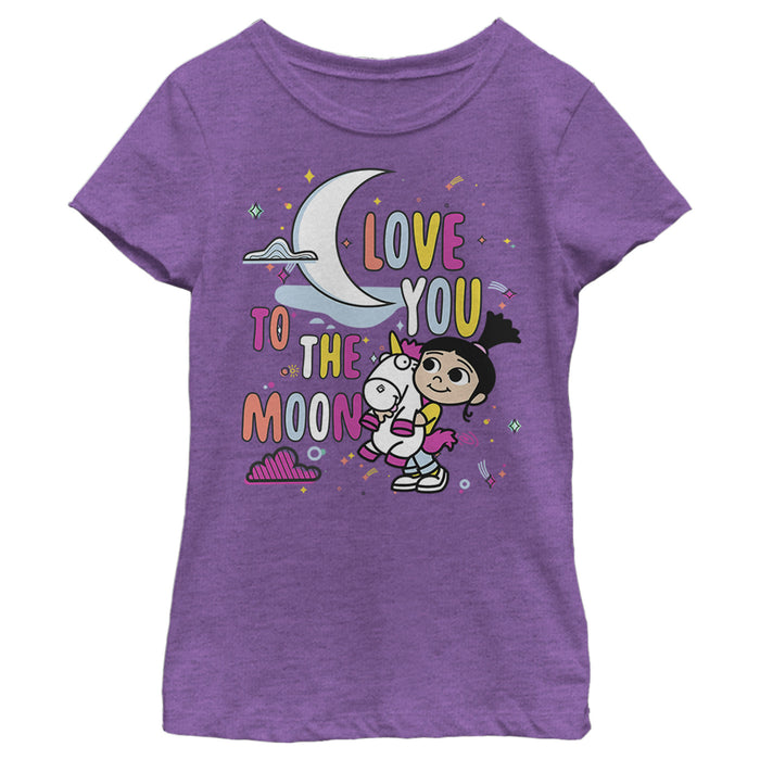 fifth sun Girl's Despicable Me Minions Love You To The Moon T-Shirt