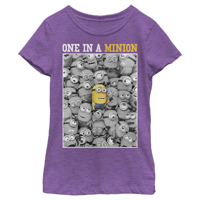 fifth sun Girl's Despicable Me Minions One In A Minion Color Pop Out T-Shirt