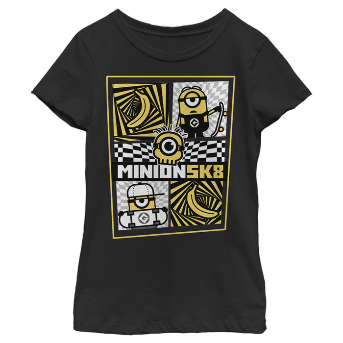 fifth sun Girl's Despicable Me Minions Sk8 Or Die T-Shirt