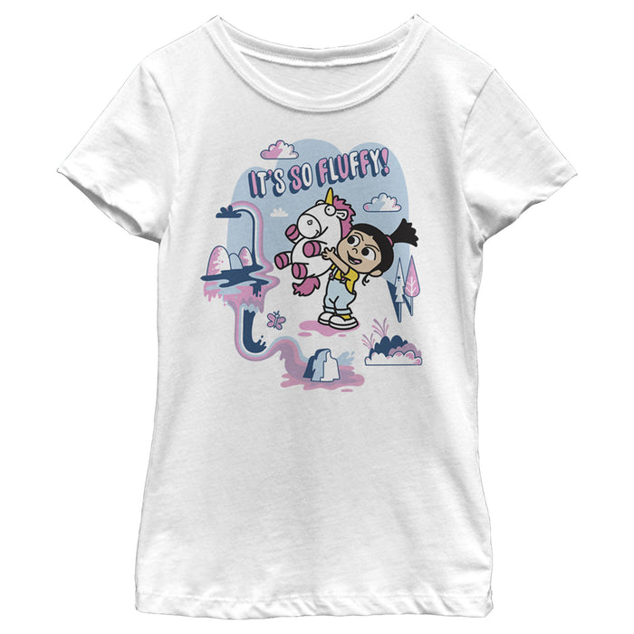 fifth sun Girl's Despicable Me Minions So Fluffy Unicorn Rainbow T-Shirt
