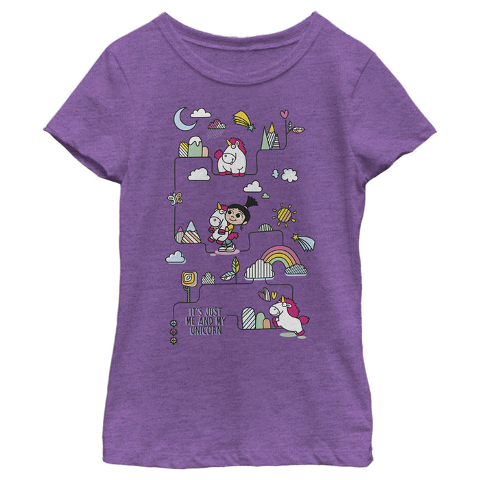 fifth sun Girl's Despicable Me Minions Unicorn Collage T-Shirt