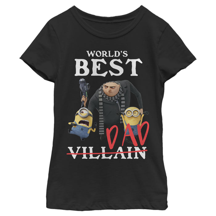 fifth sun Girl's Despicable Me Minions Worlds Best Dad T-Shirt