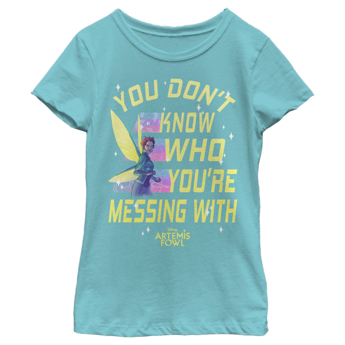 fifth sun Girl's Disney Artemis Fowl Don't Mess with Fairy T-Shirt