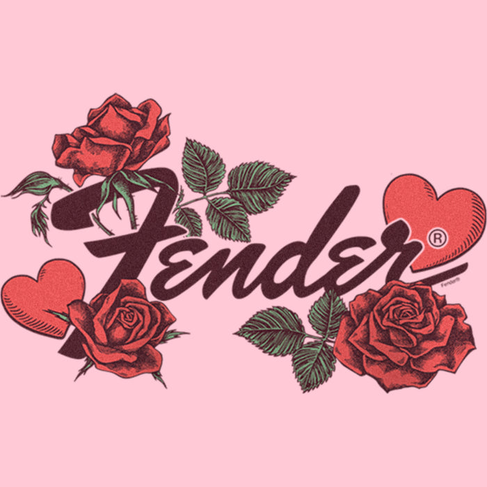 Fifth Sun Girl's Fender Valentine Hearts And Roses T-Shirt