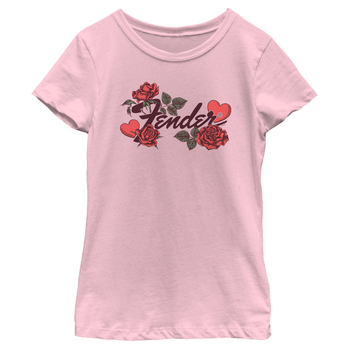 fifth sun Girl's Fender Valentine Hearts and Roses T-Shirt