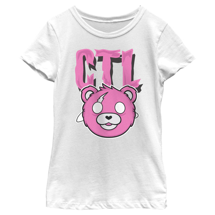 fifth sun Girl's Fortnite Cuddle Team Leader Large Logo T-Shirt