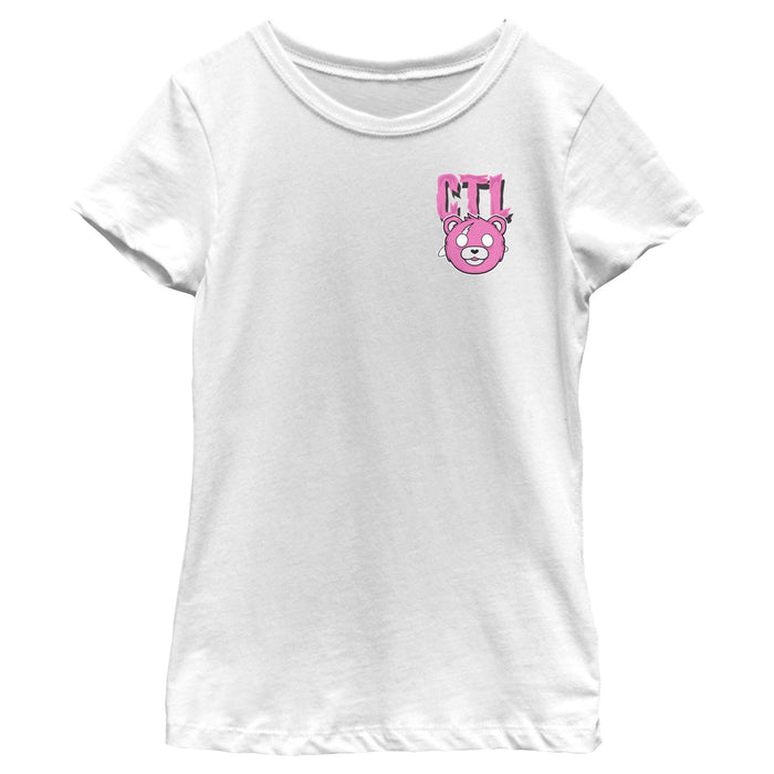 fifth sun Girl's Fortnite Cuddle Team Leader Small Logo T-Shirt