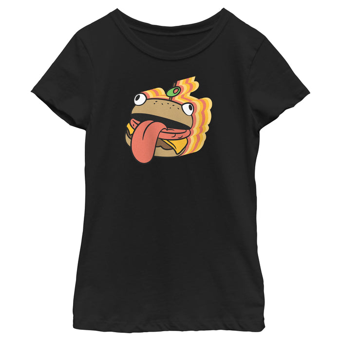 fifth sun Girl's Fortnite Durr Burger Sticker T-Shirt