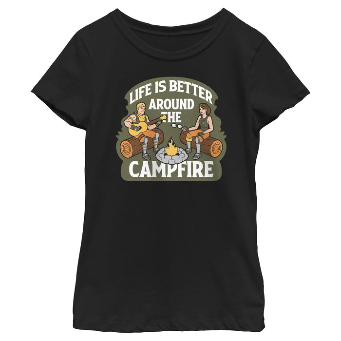 fifth sun Girl's Fortnite Life Is Better Around the Campfire T-Shirt