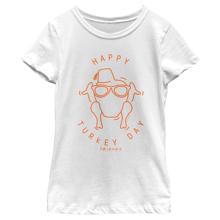 fifth sun Girl's Friends Happy Turkey Day Icon T-Shirt