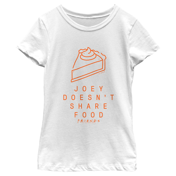 fifth sun Girl's Friends Joey Doesn't Share Food Pumpkin Pie T-Shirt