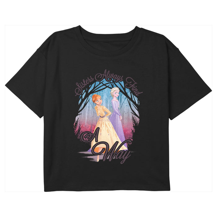 fifth sun Girl's Frozen 2 Elsa and Anna Sisters Always Find a Way T-Shirt