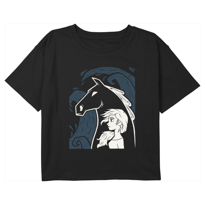 fifth sun Girl's Frozen 2 Elsa and The Nokk Silhouettes T-Shirt