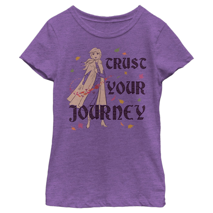 Fifth Sun Girl's Frozen 2 Frozen 2 Anna Trust Your Journey Pattern Fill T-Shirt