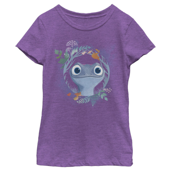 fifth sun Girl's Frozen 2 Frozen 2 Bruni The Salamander Watercolor Portrait T-Shirt