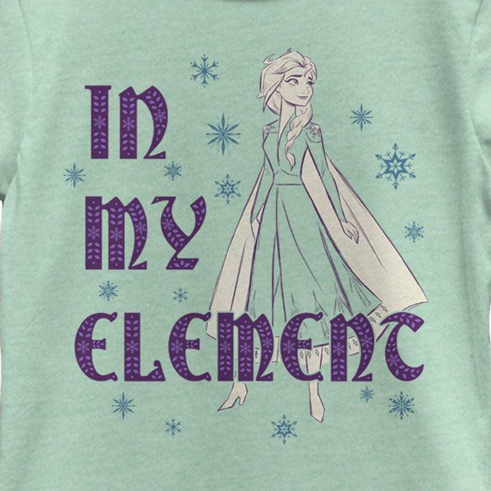 Fifth Sun Girl's Frozen 2 Frozen 2 Elsa In My Element Snowflakes Portrait T-Shirt