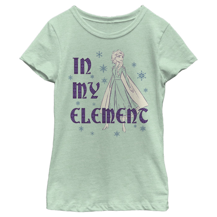 Fifth Sun Girl's Frozen 2 Frozen 2 Elsa In My Element Snowflakes Portrait T-Shirt