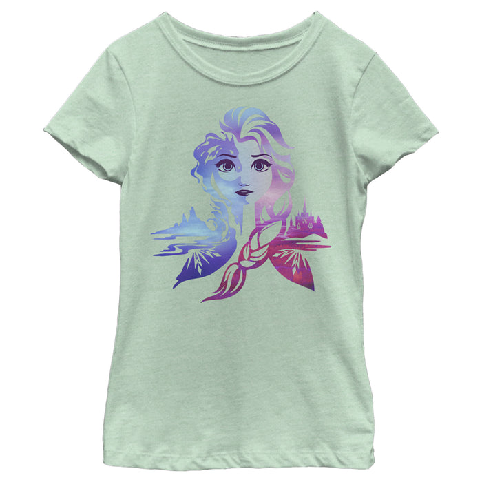 fifth sun Girl's Frozen 2 Ice Art Princess Elsa T-Shirt