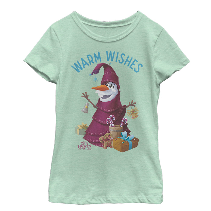 fifth sun Girl's Frozen Christmas Olaf Wishes T-Shirt