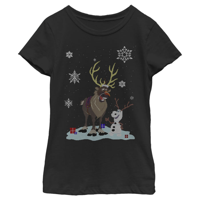 fifth sun Girl's Frozen Christmas Sweater Friends T-Shirt