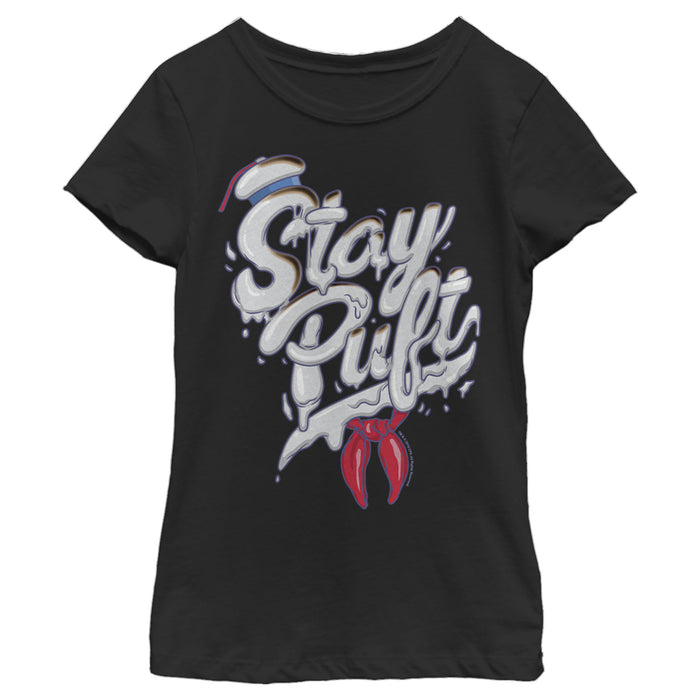 fifth sun Girl's Ghostbusters Stay Puft Marshmallow Man Melt T-Shirt