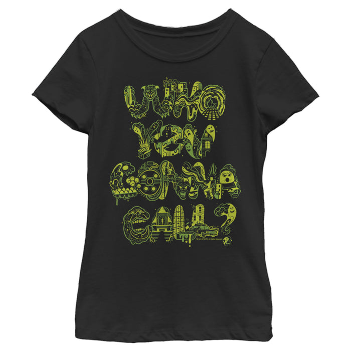 fifth sun Girl's Ghostbusters Who You gonna Call Collage T-Shirt