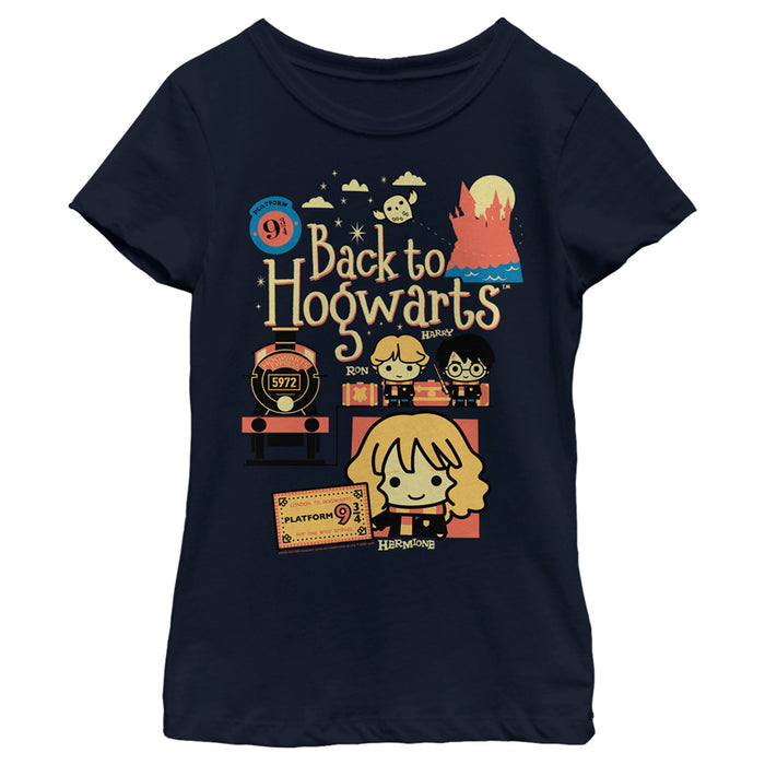 fifth sun Girl's Harry Potter Back to Hogwarts Cartoon T-Shirt