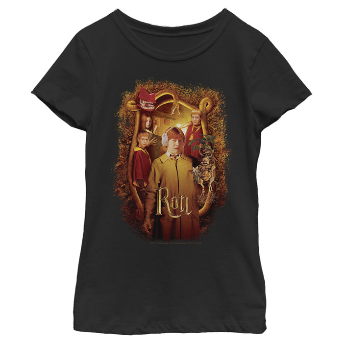 fifth sun Girl's Harry Potter Chamber Of Secrets Ron Portrait T-Shirt