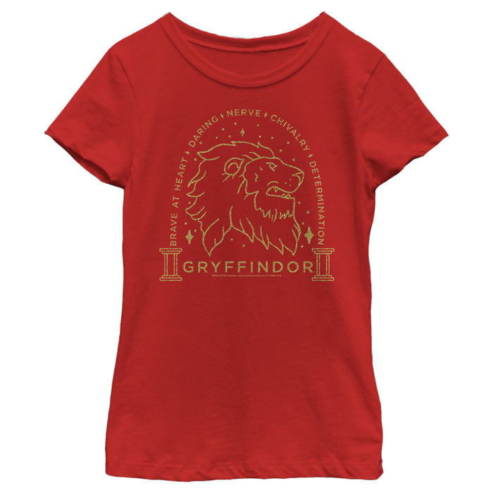 fifth sun Girl's Harry Potter Gryffindor House Emblem T-Shirt