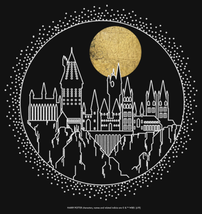 Fifth Sun Girl's Harry Potter Hogwarts Line Art Moonrise T-Shirt
