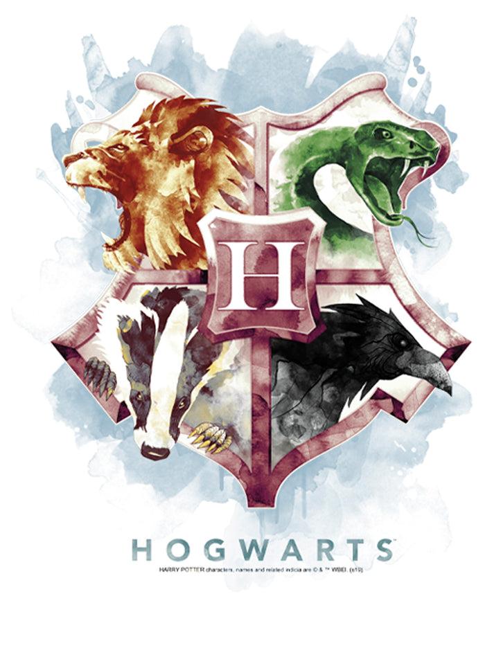 Fifth Sun Girl's Harry Potter Hogwarts Watercolor Symbols T-Shirt