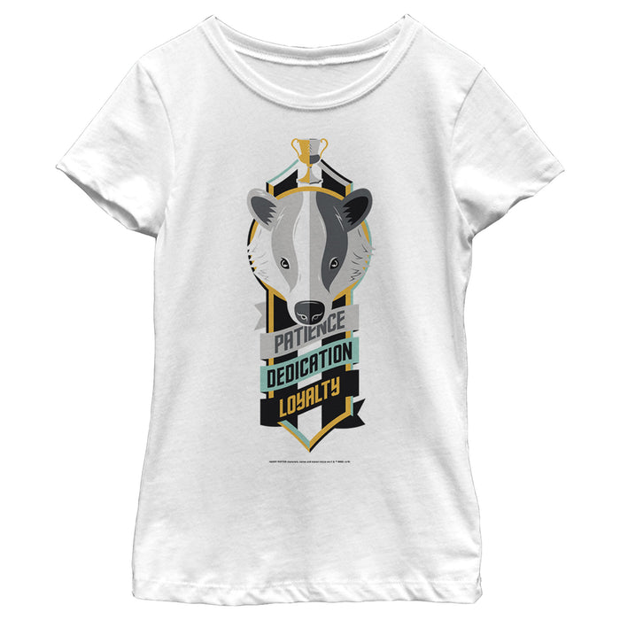 fifth sun Girl's Harry Potter Hufflepuff Patience Dedication Loyalty T-Shirt