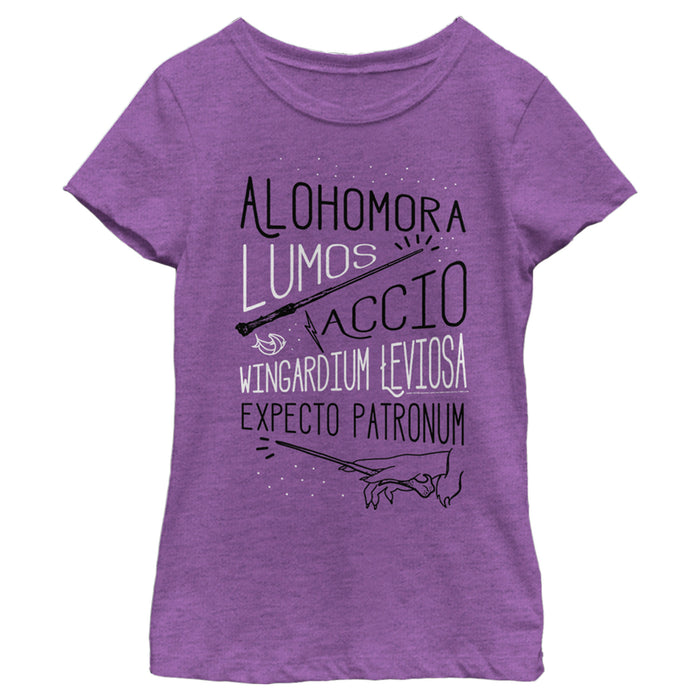 Fifth Sun Girl's Harry Potter List Of Spells T-Shirt