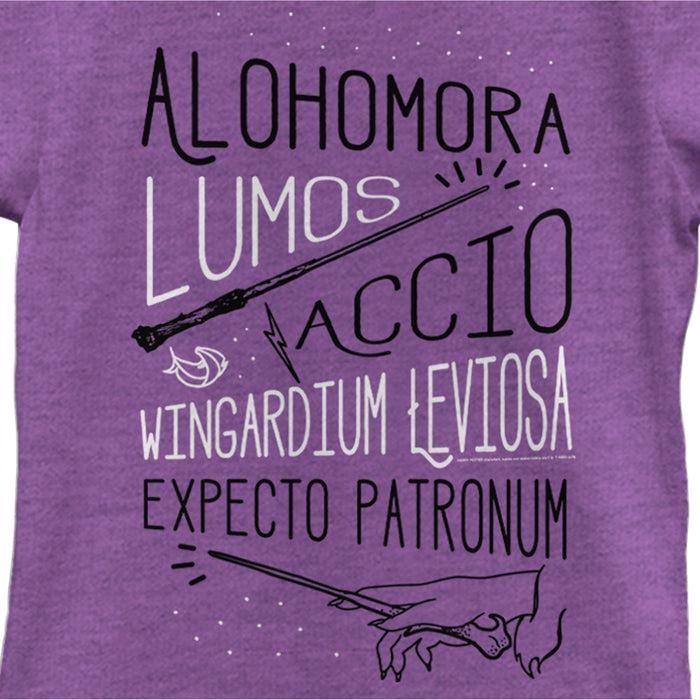 Fifth Sun Girl's Harry Potter List Of Spells T-Shirt