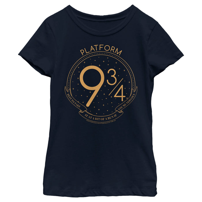 fifth sun Girl's Harry Potter Platform 9 3/4 Line Art T-Shirt